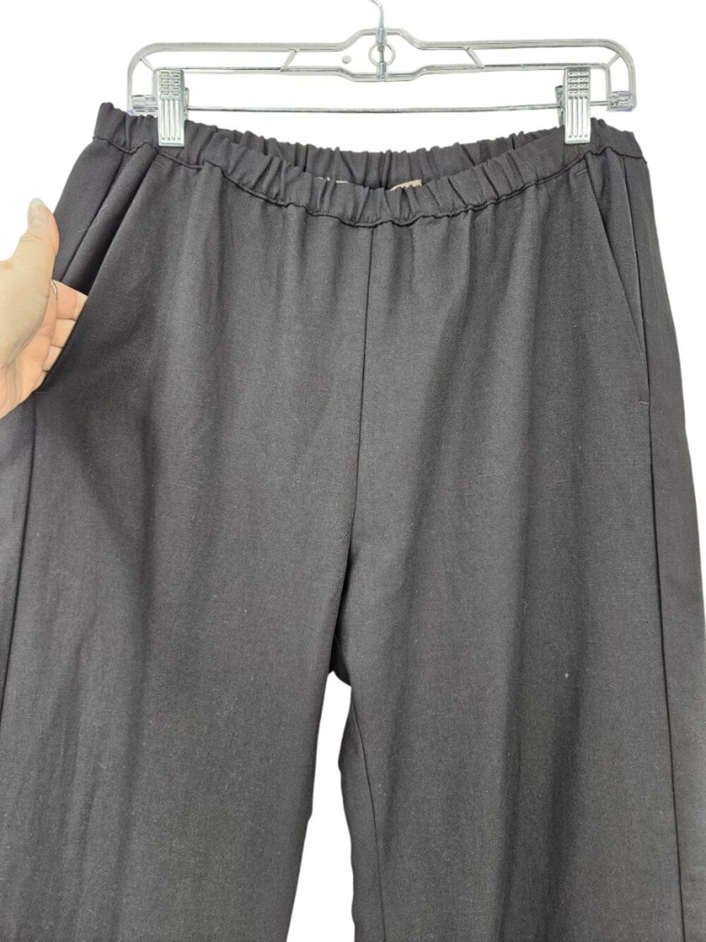 Enza Costa Twill Everywhere Pant Black Women's Size 3 U.S. L Wide Leg Minimalist - Picture 5 of 12